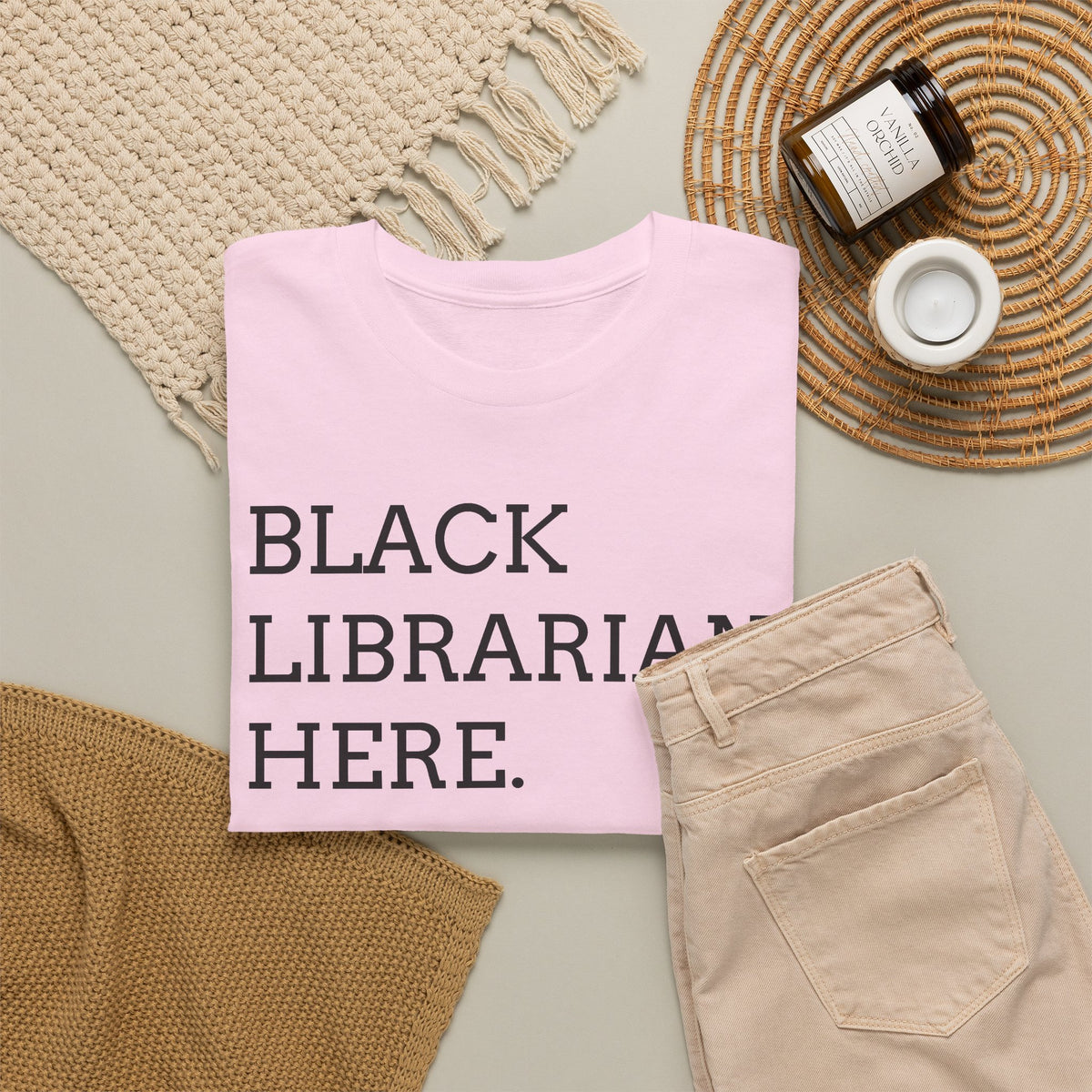 Black Librarian Here. Tee — Empowering Black Librarian Graphic Shirt