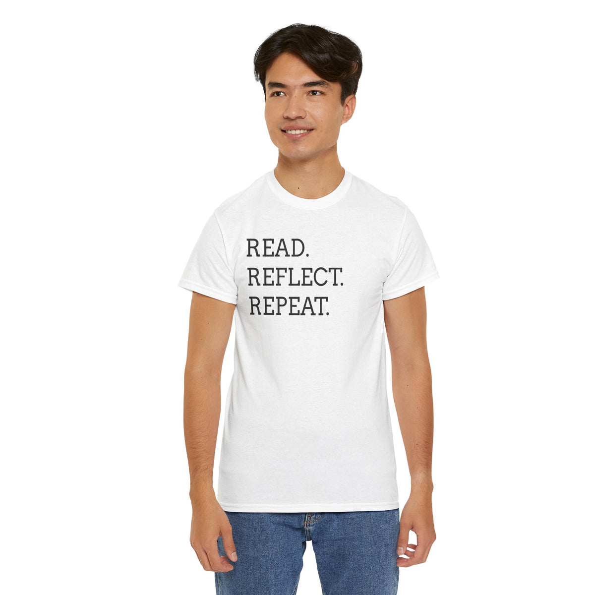 Read. Reflect. Repeat. T-Shirt — Minimalist Literary Tee for Book Lovers