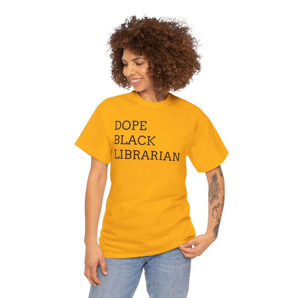 Dope Black Librarian T-Shirt — Bold Text Tee for Black Librarians, Gift for Library Professionals
