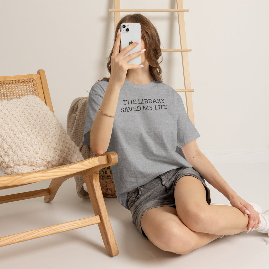 Library Saved My Life T-Shirt — Literary Quote Tee for Book Lovers