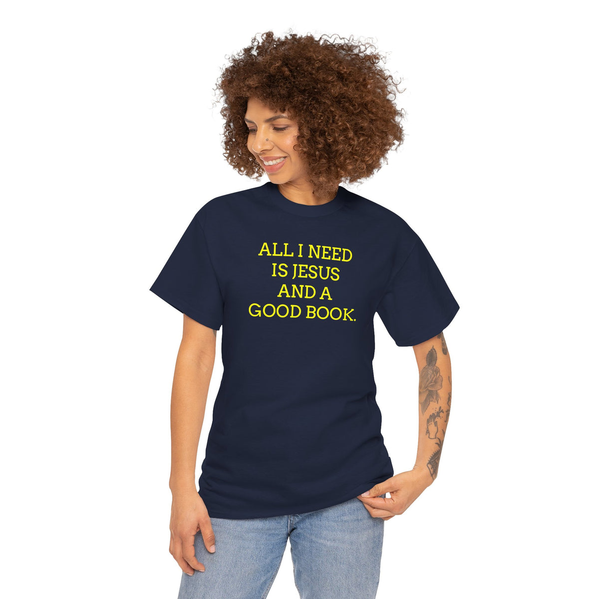 "All I Need Is Jesus and a Good Book" Faith Tee - Christian T‑Shirt