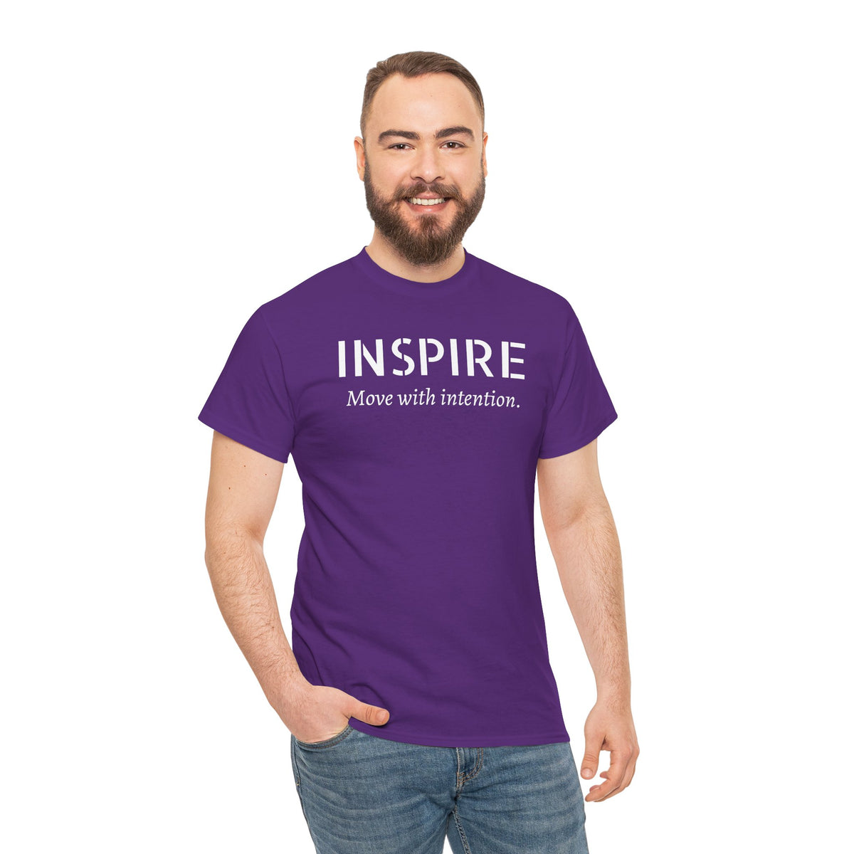 Inspire “Move with Intention” Tee — Motivational Graphic T-Shirt