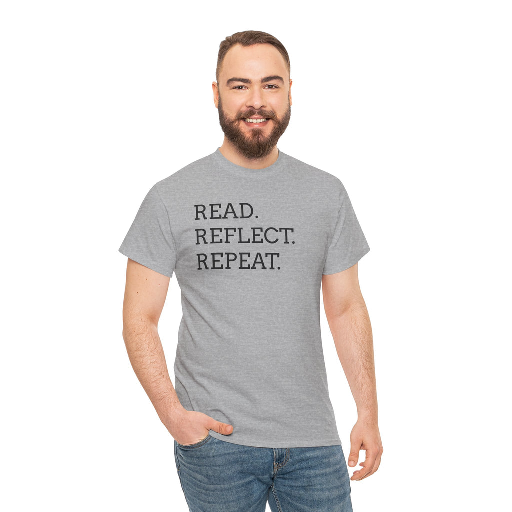 Read. Reflect. Repeat. T-Shirt — Minimalist Literary Tee for Book Lovers