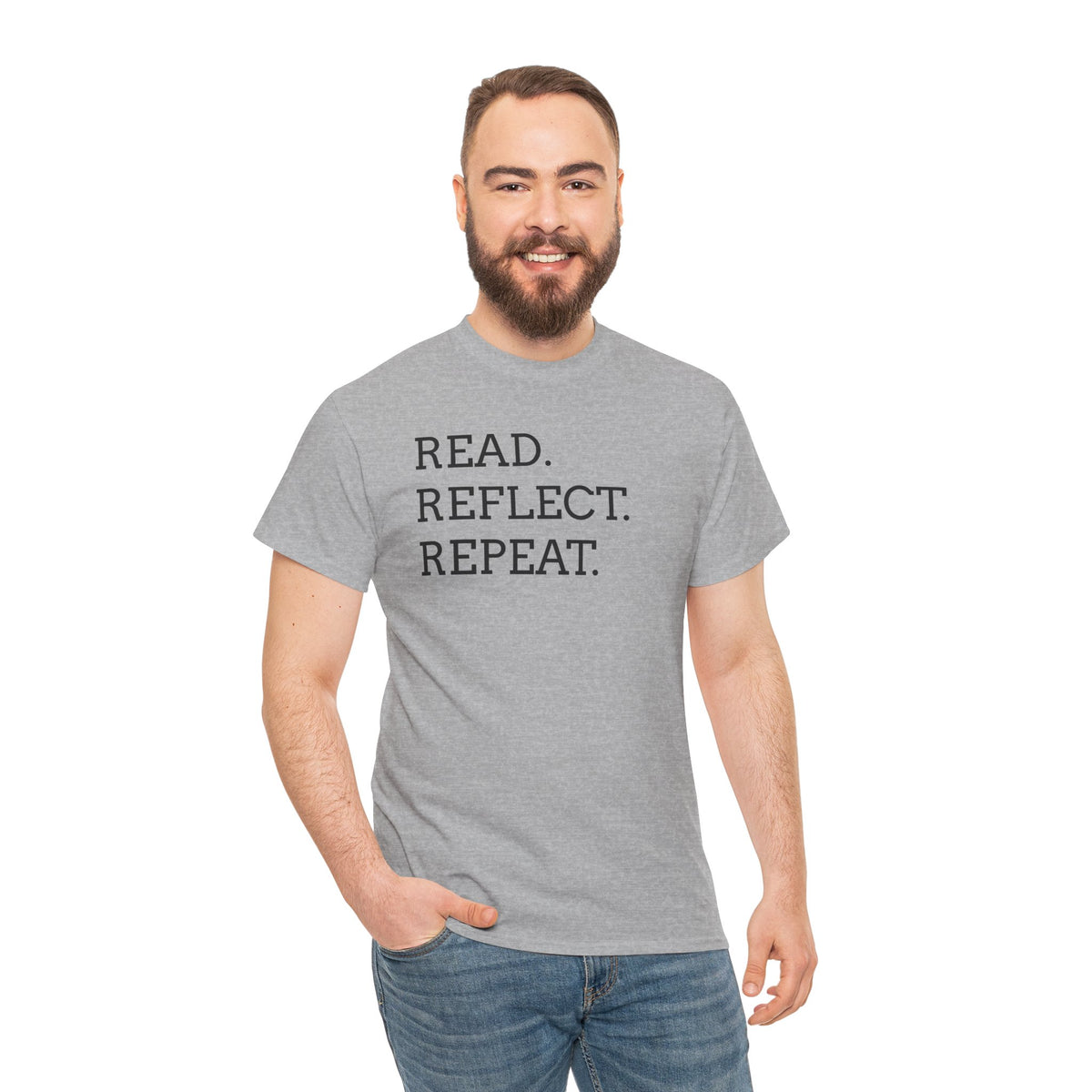 Read. Reflect. Repeat. T-Shirt — Minimalist Literary Tee for Book Lovers