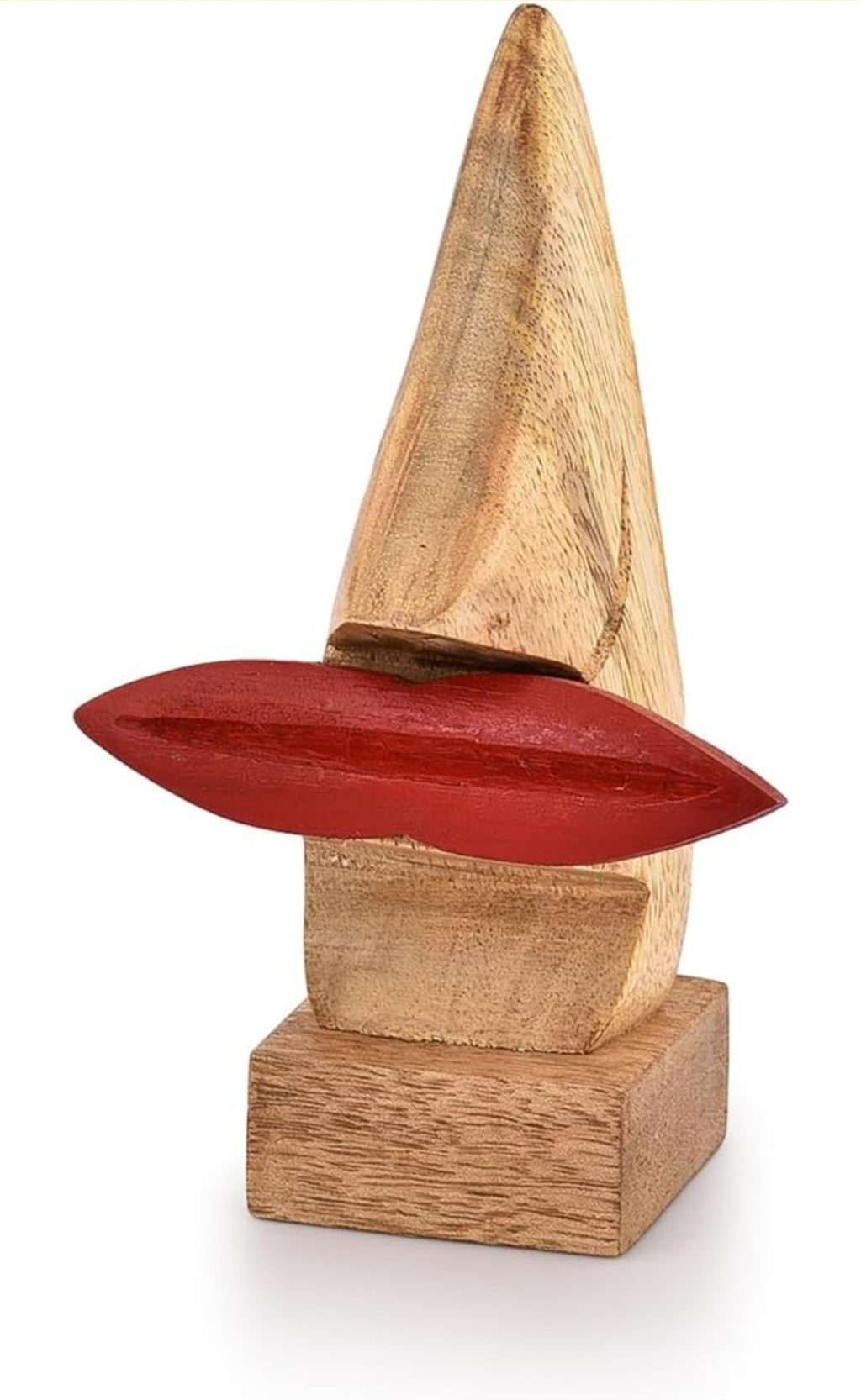 Wooden Nose Eyeglass & Spectacle Holder with Red Lips | Decorative Gift Home Décor