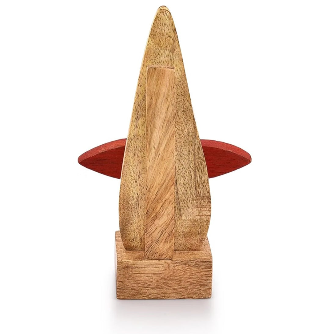 Wooden Nose Eyeglass & Spectacle Holder with Red Lips | Decorative Gift Home Décor